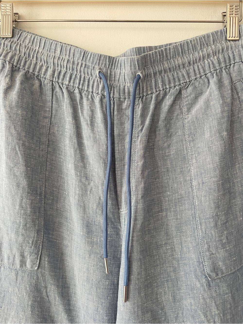 Athleta Retreat Linen Wide Leg Pants Chambray Blue 14 - Picture 6 of 9